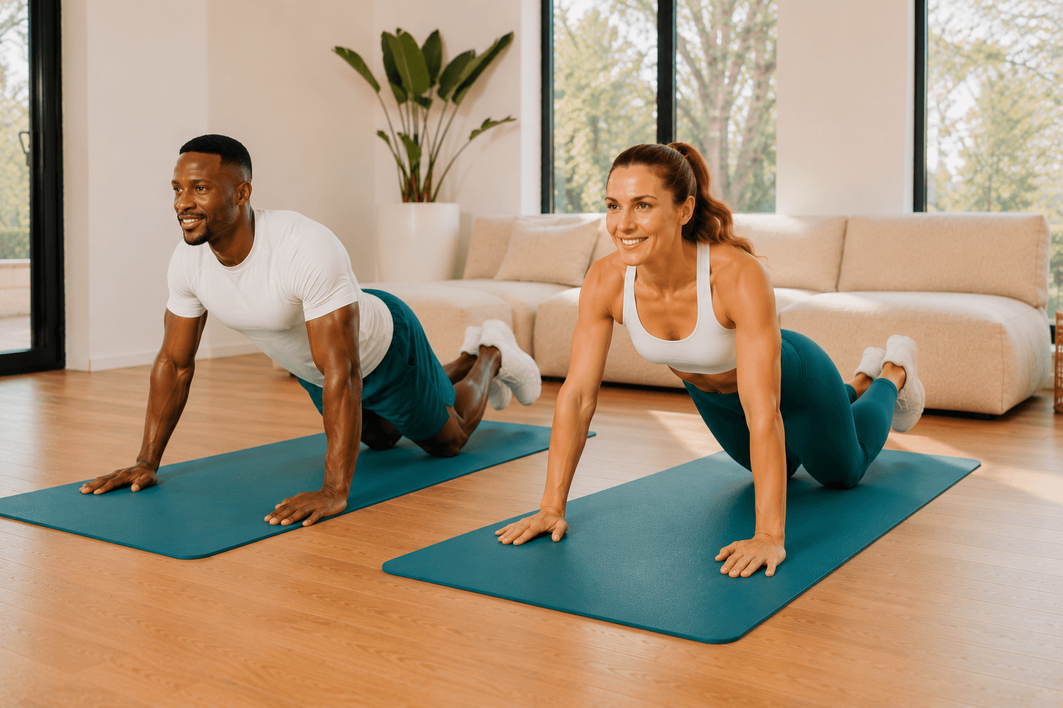 Beginner home workout — follow-along bodyweight training from Sanook Fit.