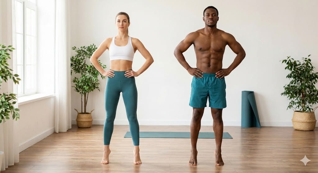 Person performing calf raises at home
