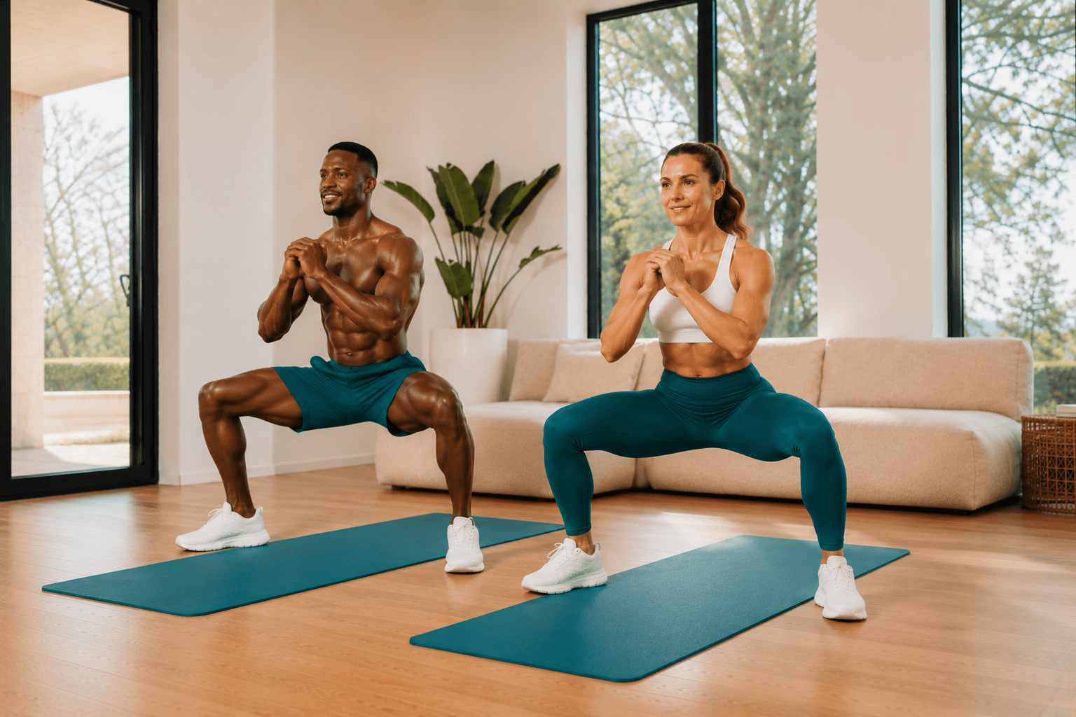 Leg home workout — follow-along bodyweight training from Sanook Fit.